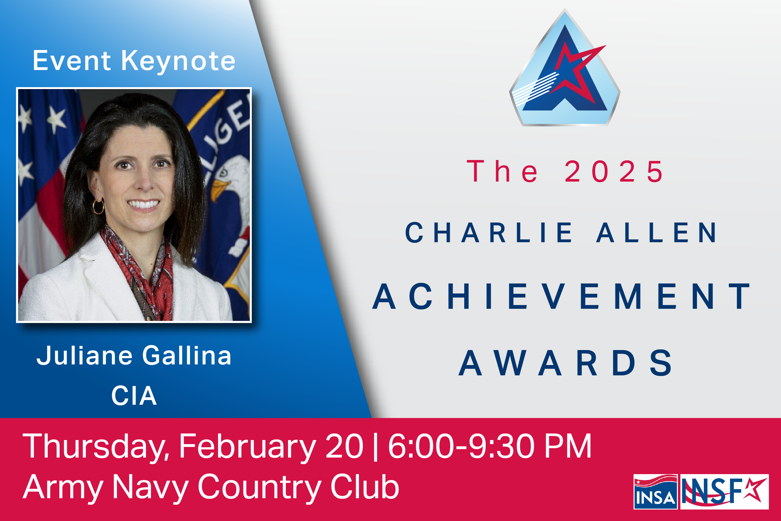 Register today for the 2025 Charlie Allen Achievement Awards on February 20 from 6:00-9:30 pm at the Army Navy Country Club in Arlington, Virginia